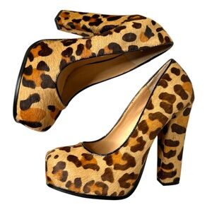 Steve Madden Sarina Leather & Ponyhair Heels Size 6